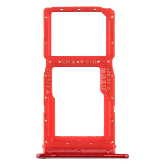 SIM Card Tray + SIM Card Tray / Micro SD Card Tray for Huawei Enjoy 10 Plus (Red)