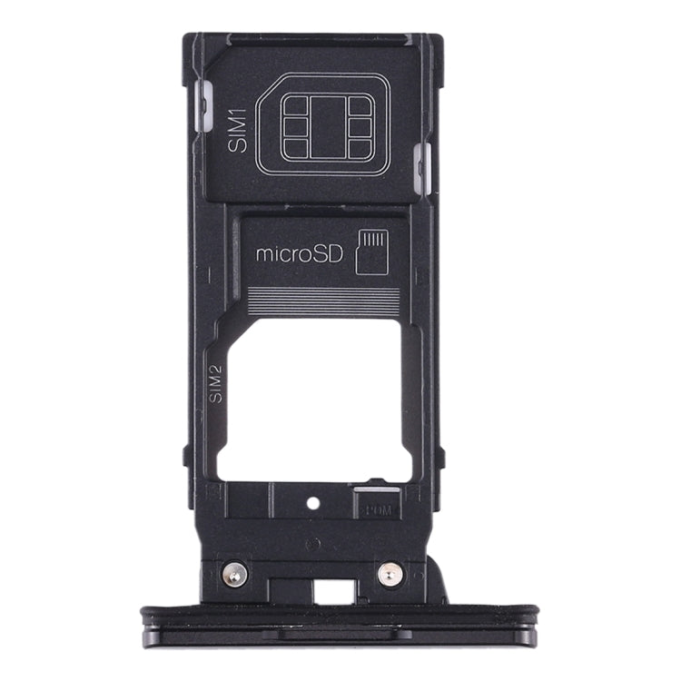 SIM Card Tray + SIM Card Tray + Micro SD Card Tray for Sony Xperia XZ2(Black)