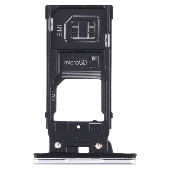 SIM Card Tray + SIM Card Tray + Micro SD Card Tray for Sony Xperia XZ2(Silver)