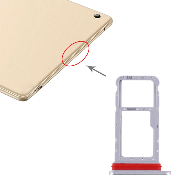 SIM Card Tray + Micro SD Card Tray for Huawei Honor Waterplay (Silver)