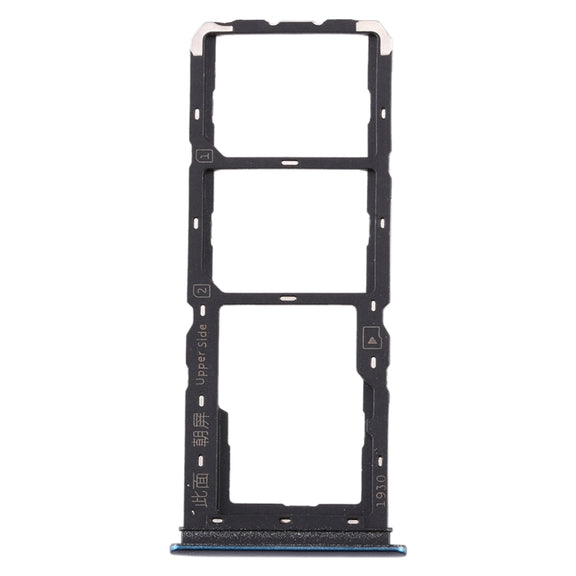 For vivo Y3 SIM Card Tray + SIM Card Tray + Micro SD Card Tray (Dark Blue)