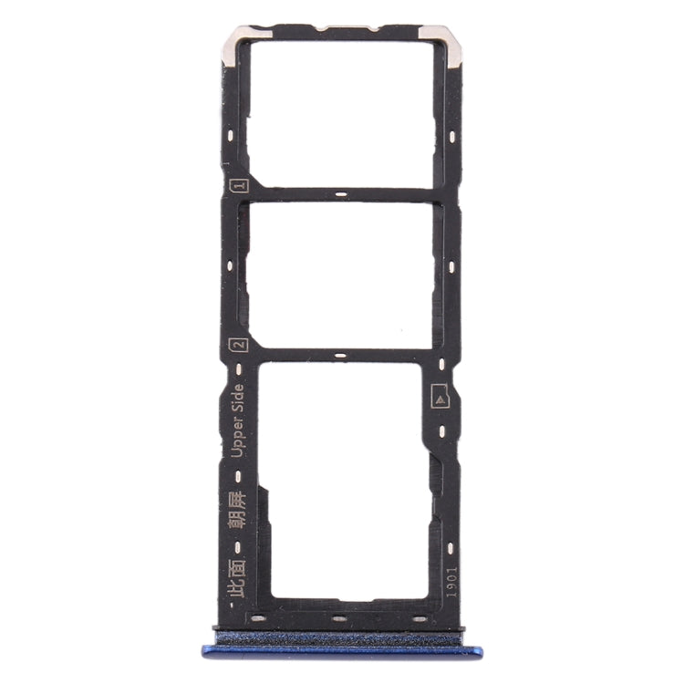 For vivo Y3 SIM Card Tray + SIM Card Tray + Micro SD Card Tray (Blue)