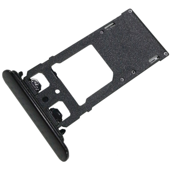 SIM1 Card Tray + SIM2 Card / Micro SD Card Tray for Sony Xperia XZ(Black)