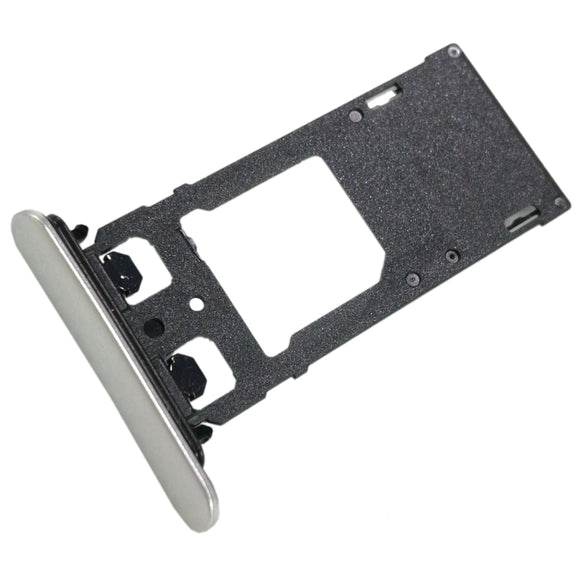 SIM1 Card Tray + SIM2 Card / Micro SD Card Tray for Sony Xperia XZ(Silver)