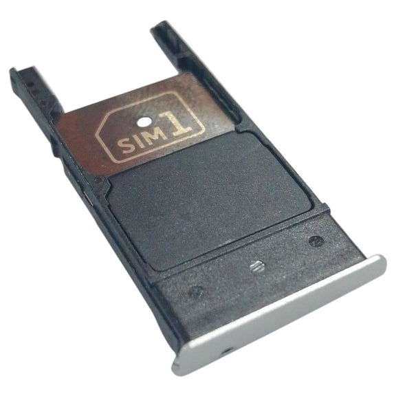 SIM Card Tray + Micro SD Card Tray for Motorola Moto X Style / XT1575(Silver)