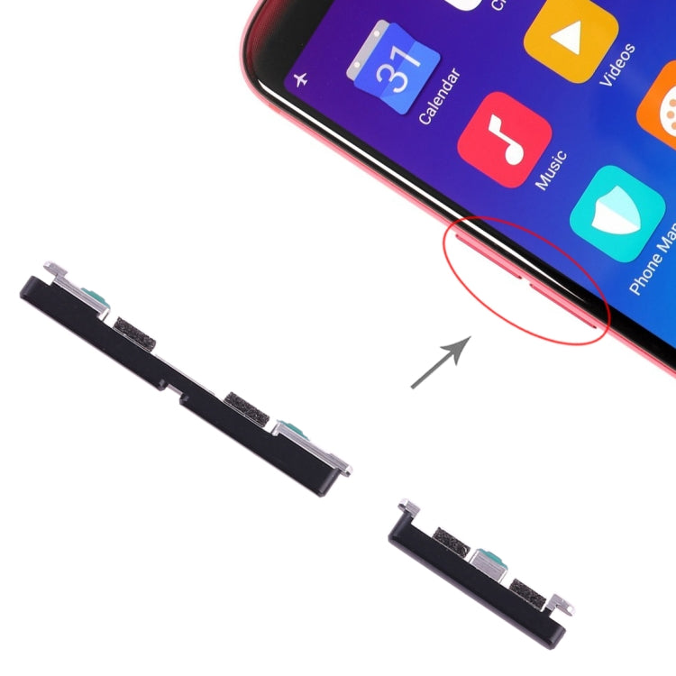 For OPPO R11s Side Keys(Black)