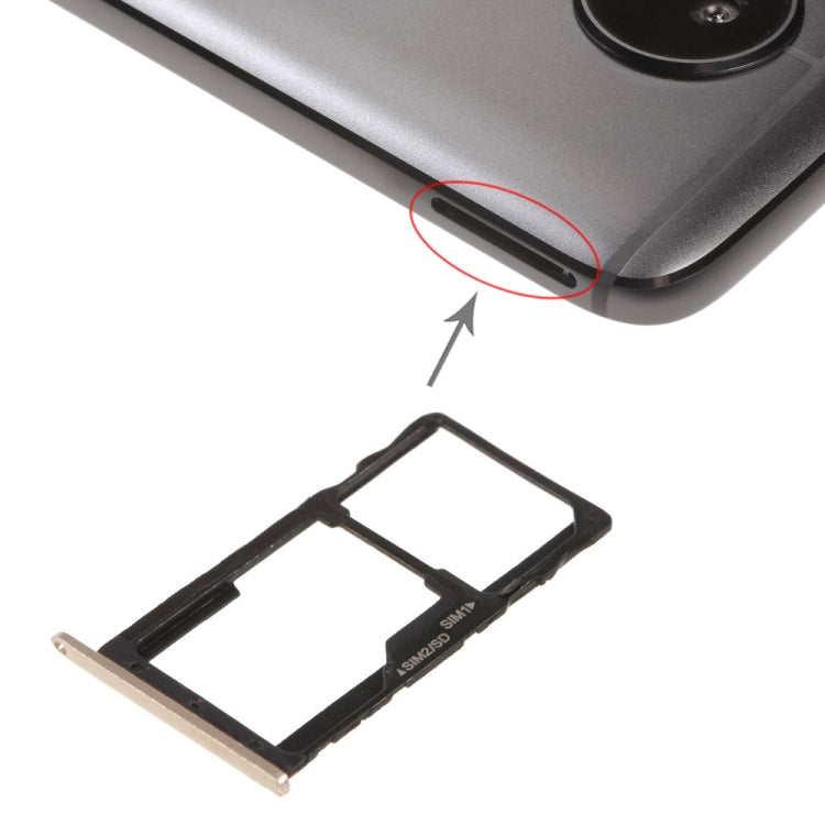 SIM Card Tray + SIM Card Tray / Micro SD Card Tray for Motorola Moto G5S(Gold)
