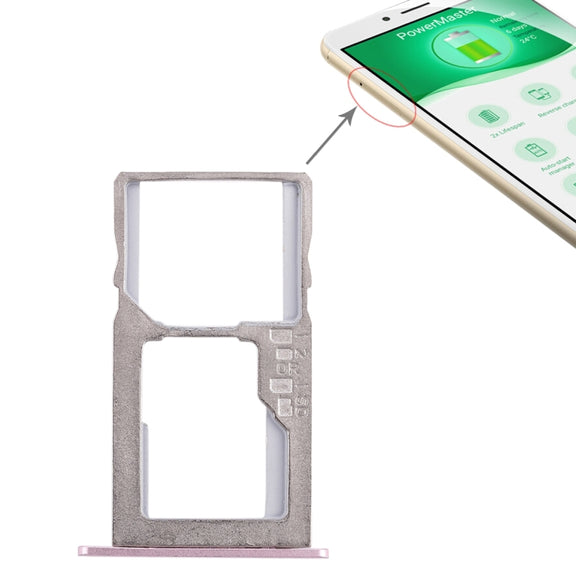 SIM Card Tray + Micro SD Card Tray for Asus Zenfone 3 Max ZC553KL(Pink)