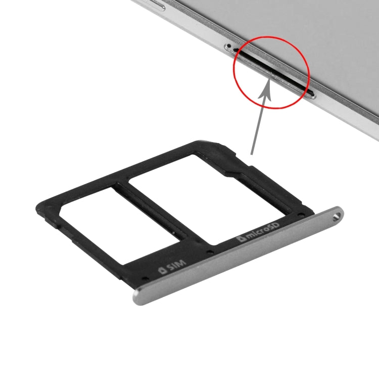 For Galaxy A9(2016) / A9000 SIM Card Tray and Micro SD Card Tray  (Black)