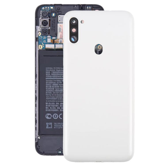 For Samsung Galaxy A11 SM-A115F Back Cover with Camera Lens Cover(White)
