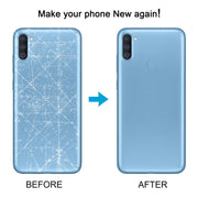 For Samsung Galaxy A11 SM-A115F Back Cover with Camera Lens Cover(Blue)