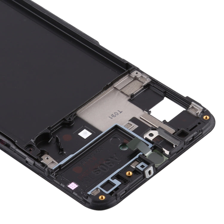 For Samsung Galaxy A30s  Front Housing LCD Frame Bezel Plate (Black)
