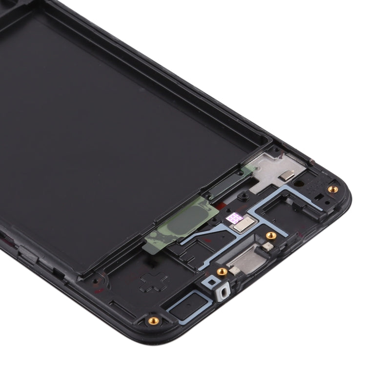 For Samsung Galaxy A30s  Front Housing LCD Frame Bezel Plate (Black)