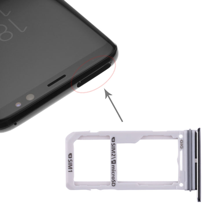 For Galaxy S8 / S8+ 2 SIM Card Tray / Micro SD Card Tray (Black)