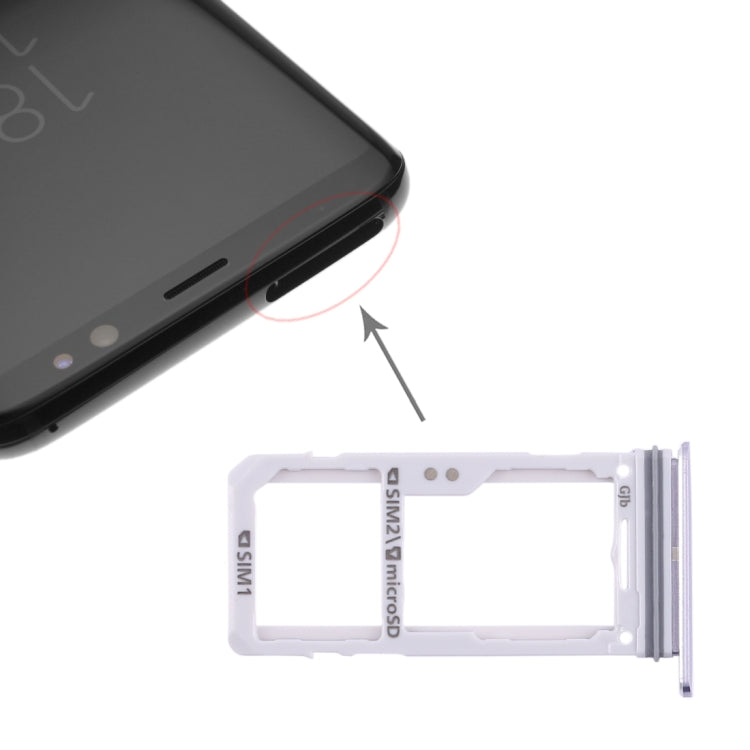 For Galaxy S8 / S8+ 2 SIM Card Tray / Micro SD Card Tray (Grey)