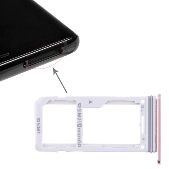 For Galaxy Note 8 2 SIM Card Tray / Micro SD Card Tray (Pink)