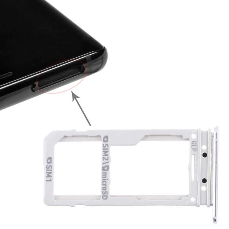 For Galaxy Note 8 2 SIM Card Tray / Micro SD Card Tray (Silver)