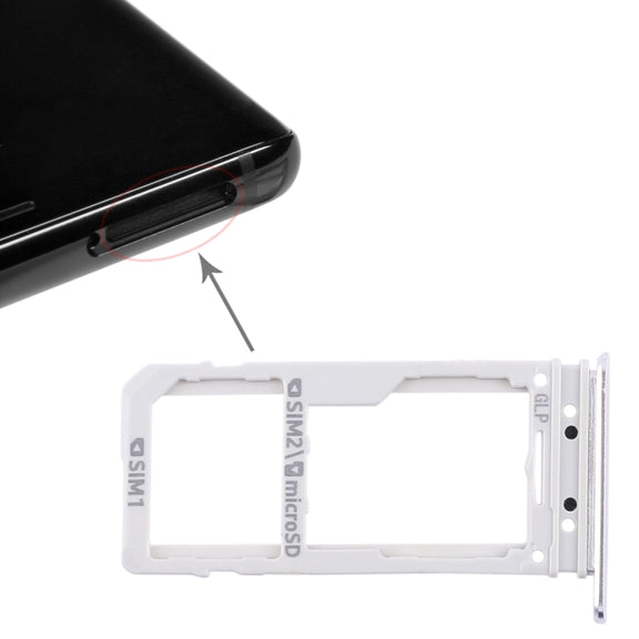 For Galaxy Note 8 2 SIM Card Tray / Micro SD Card Tray (Silver)
