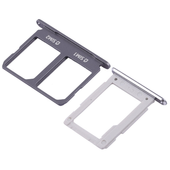 For Galaxy A9100 / A9 (2016) 2 SIM Card Tray + Micro SD Card Tray (Black)