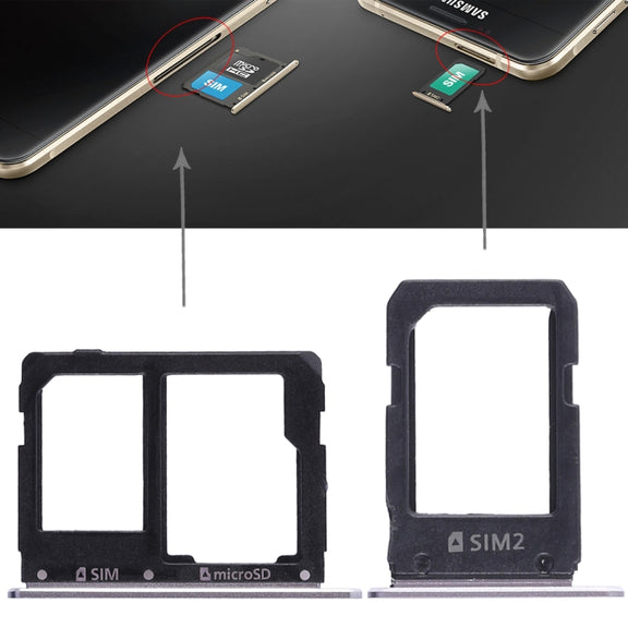 For Galaxy A5108 / A7108 2 SIM Card Tray + Micro SD Card Tray (Grey)
