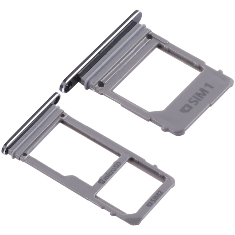 For Galaxy A520 / A720 2 SIM Card Tray + Micro SD Card Tray (Black)