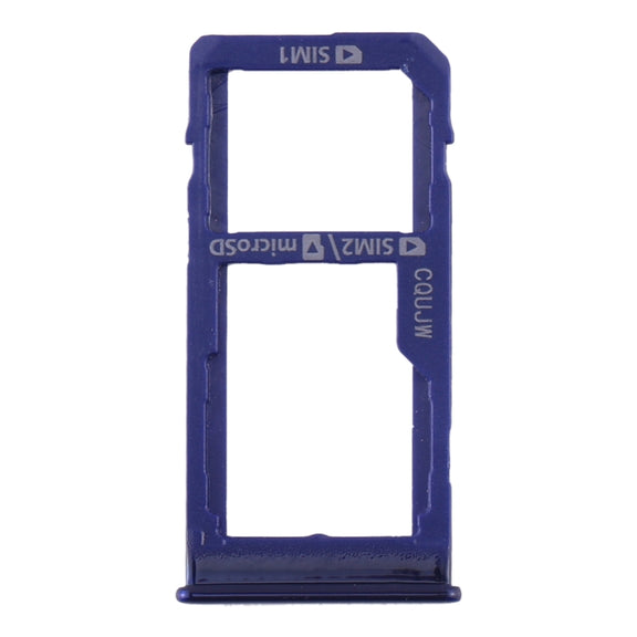 For Samsung Galaxy A60 SIM Card Tray + SIM Card Tray / Micro SD Card Tray (Blue)