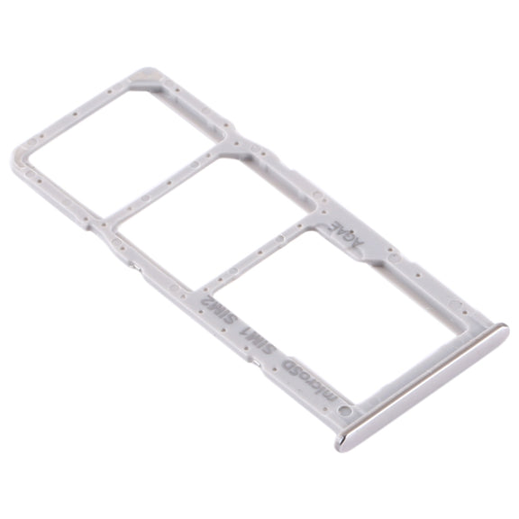 For Samsung Galaxy A71 SIM Card Tray + SIM Card Tray + Micro SD Card Tray (Silver)