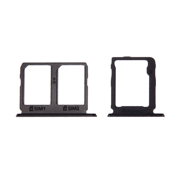 For Galaxy C9 Pro / C9000 SIM Card Tray + Micro SD Card Tray (Black)
