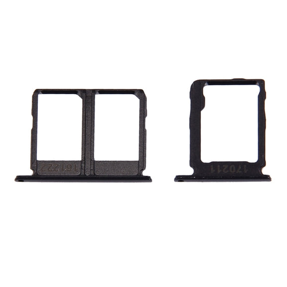 For Galaxy C9 Pro / C9000 SIM Card Tray + Micro SD Card Tray (Black)