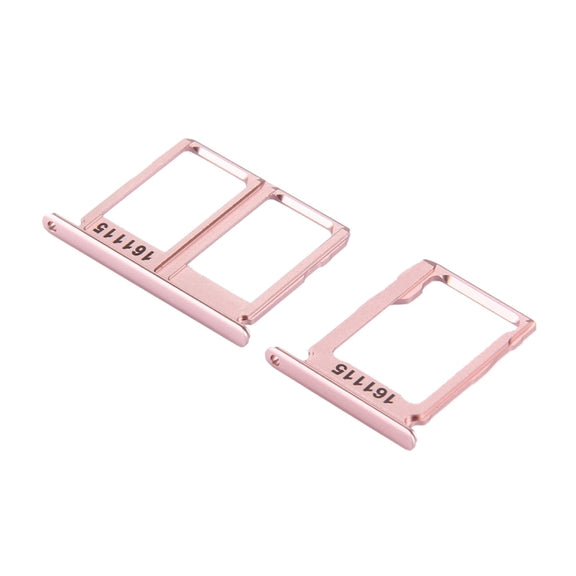 For Galaxy C9 Pro / C9000 SIM Card Tray + Micro SD Card Tray (Rose Gold)