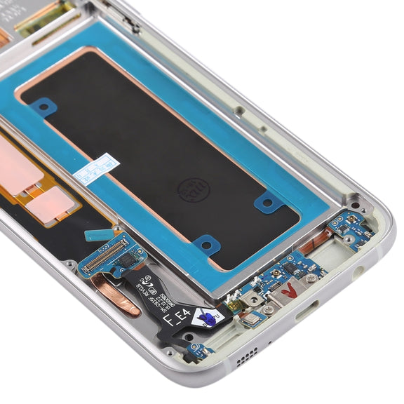 Original Super AMOLED Material LCD Screen and Digitizer Full Assembly(with Frame / Charging Port Flex Cable / Power Button Flex Cable / Volume Button Flex Cable) for Galaxy S7 Edge / G935F / G935FD(Gold)