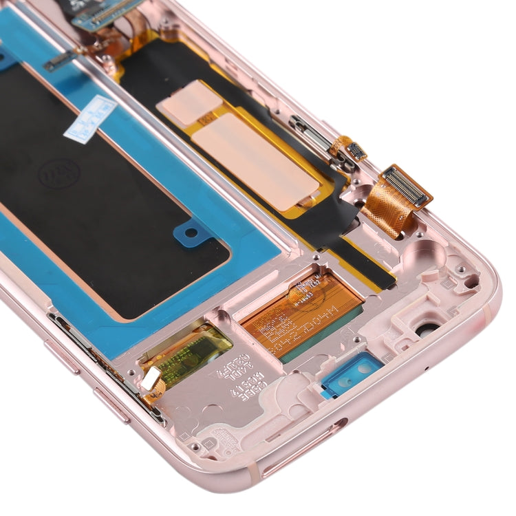 Original Super AMOLED Material LCD Screen and Digitizer Full Assembly(with Frame / Charging Port Flex Cable / Power Button Flex Cable / Volume Button Flex Cable) for Galaxy S7 Edge / G935F / G935FD(Rose Gold)