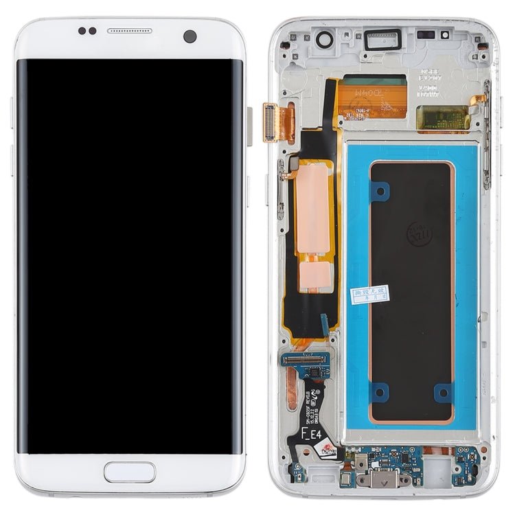 Original Super AMOLED Material LCD Screen and Digitizer Full Assembly(with Frame / Charging Port Flex Cable / Power Button Flex Cable / Volume Button Flex Cable) for Galaxy S7 Edge / G935F / G935FD(White)