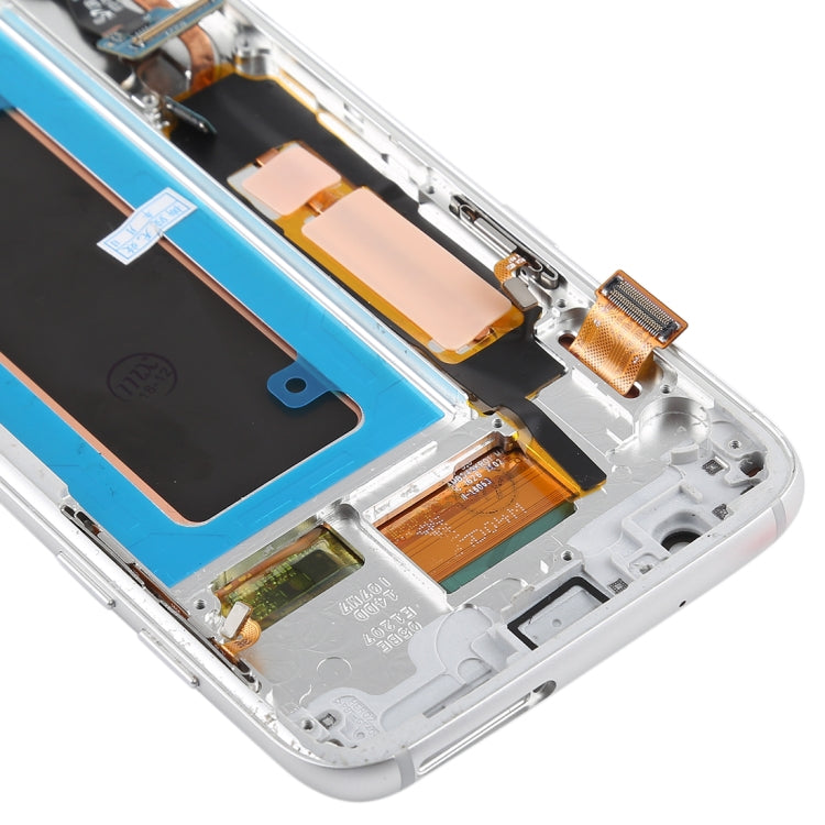 Original Super AMOLED Material LCD Screen and Digitizer Full Assembly(with Frame / Charging Port Flex Cable / Power Button Flex Cable / Volume Button Flex Cable) for Galaxy S7 Edge / G935F / G935FD(White)