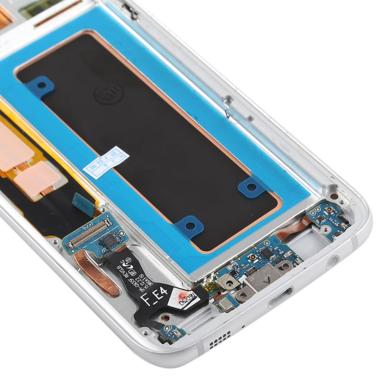 Original Super AMOLED Material LCD Screen and Digitizer Full Assembly(with Frame / Charging Port Flex Cable / Power Button Flex Cable / Volume Button Flex Cable) for Galaxy S7 Edge / G935F / G935FD(White)