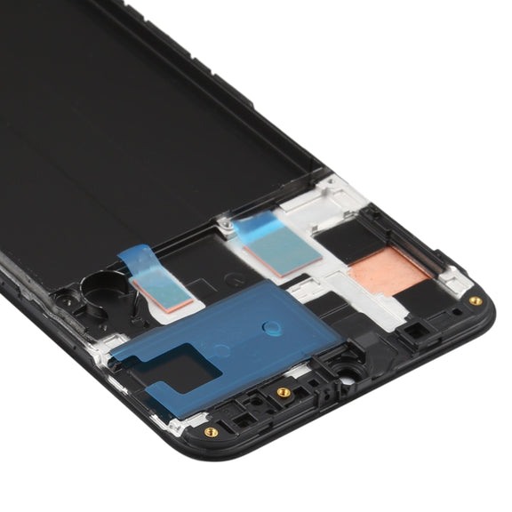 Original Super AMOLED LCD Screen  for Galaxy A50 Digitizer Full Assembly with Frame(Black)