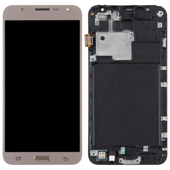 TFT LCD Screen for Galaxy J7 (2015) / J700F Digitizer Full Assembly with Frame (Gold)