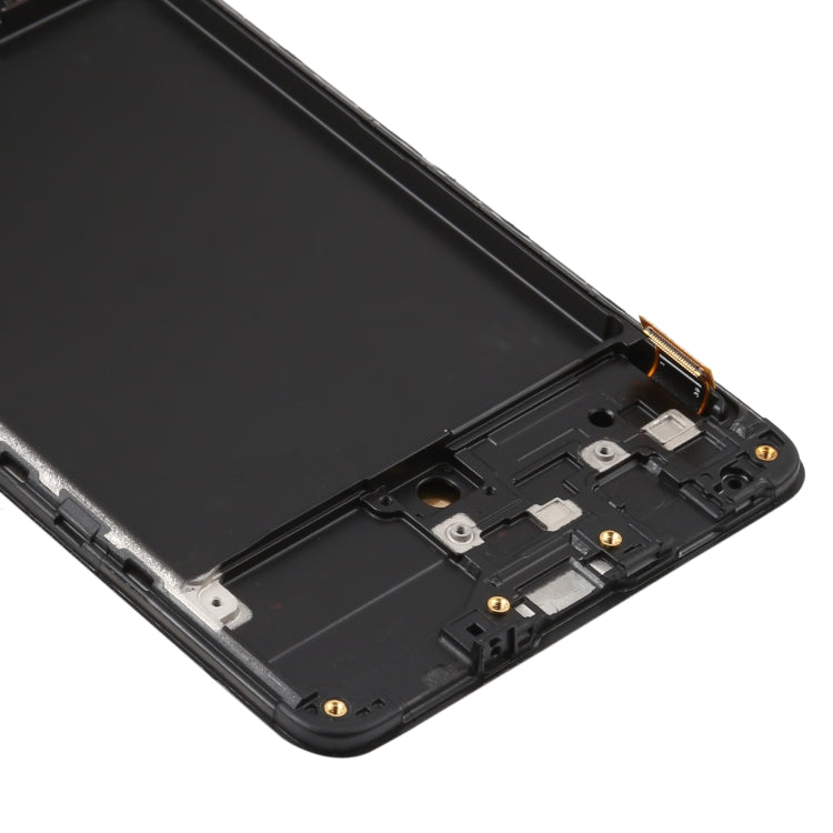 Original Super AMOLED LCD Screen for Galaxy A71 Digitizer Full Assembly with Frame (Black)