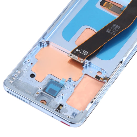 Original Dynamic AMOLED Material LCD Screen and Digitizer Full Assembly with Frame for Samsung Galaxy S20 4G SM-G980(Blue)