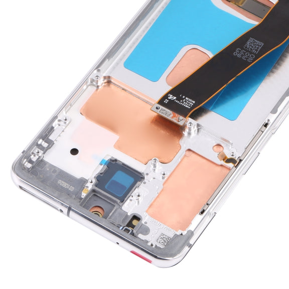 Original Dynamic AMOLED Material LCD Screen and Digitizer Full Assembly with Frame for Samsung Galaxy S20 4G SM-G980(Silver)