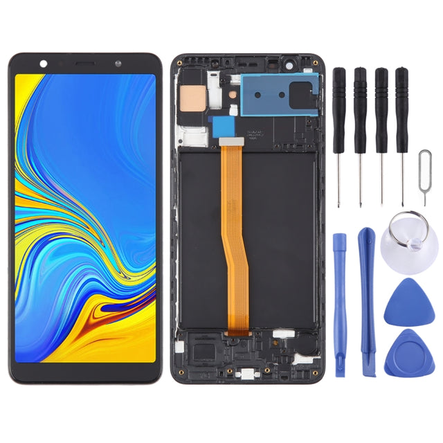 TFT LCD Screen for Samsung Galaxy A7 (2018) / SM-A750F Digitizer Full Assembly with Frame (Black)