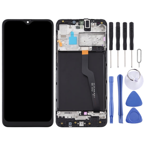 OEM LCD Screen for Samsung Galaxy A10 / SM-A105F (Single Card Version) Digitizer Full Assembly with Frame (Black)