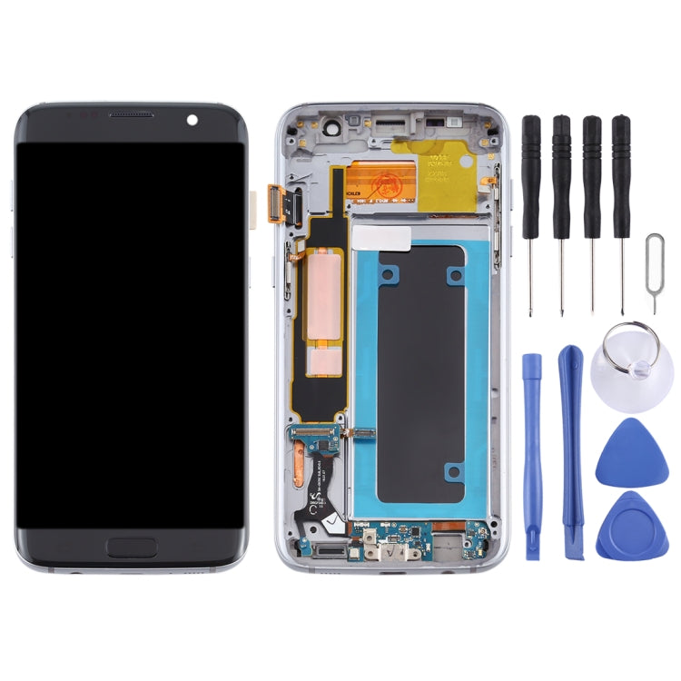 OLED LCD Screen for Samsung Galaxy S7 Edge / SM-G935F Digitizer Full Assembly with Frame (Black)