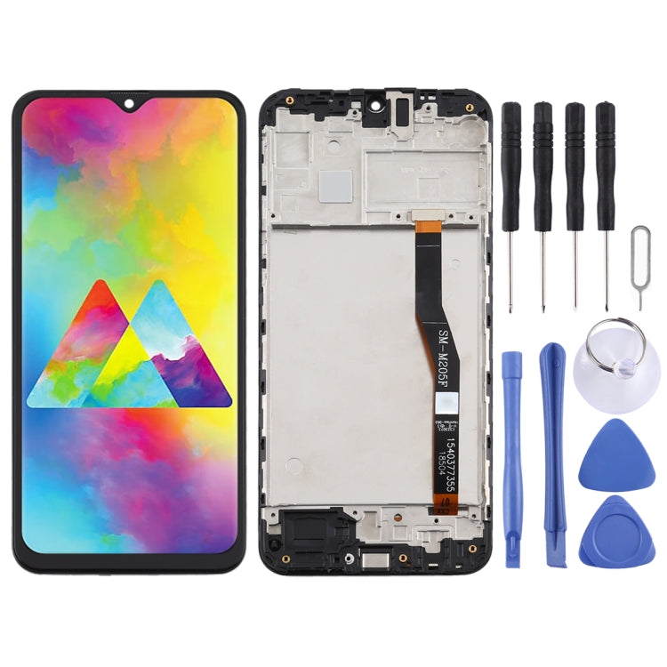 TFT LCD Screen for Samsung Galaxy M20 Digitizer Full Assembly with Frame (Black)