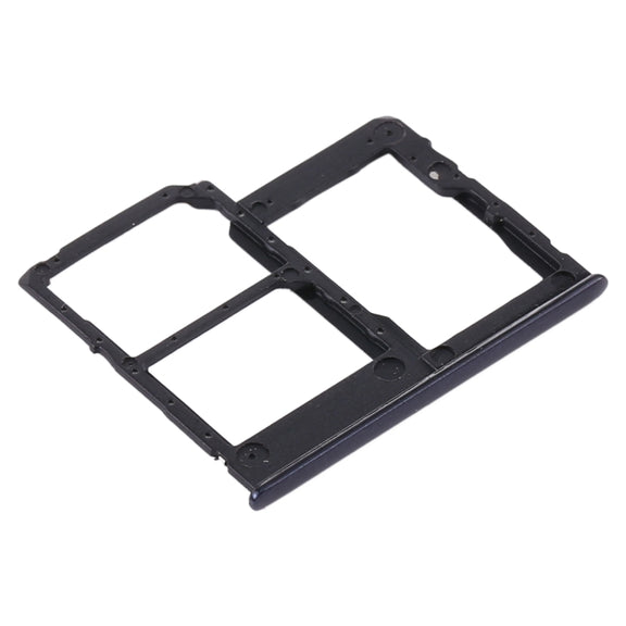 For Samsung Galaxy A41 / A415 SIM Card Tray + SIM Card Tray + Micro SD Card Tray (Black)