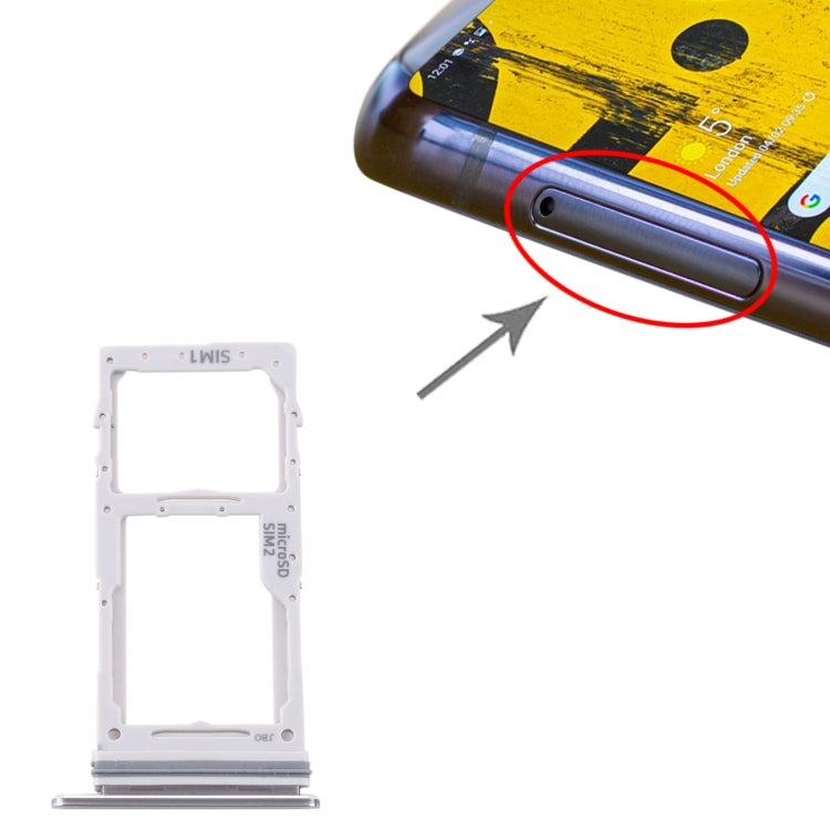 For Samsung Galaxy Note 10 Lite SM-N770 SIM Card Tray + SIM Card Tray / Micro SD Card Tray (Silver)