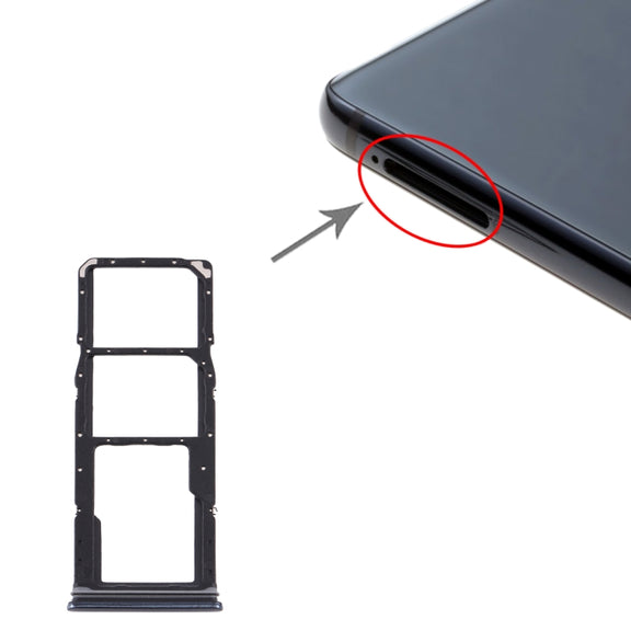 For Samsung Galaxy A9 (2018) SM-A920 SIM Card Tray + SIM Card Tray + Micro SD Card Tray (Black)
