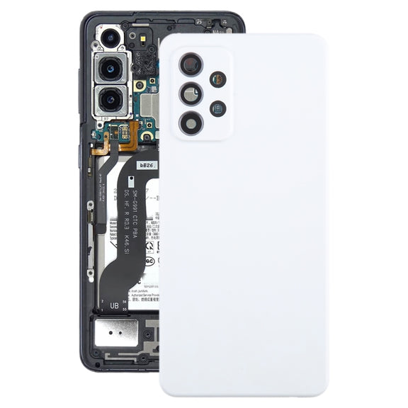 For Samsung Galaxy A52 5G / A52 4G Battery Back Cover with Camera Lens Cover(White)