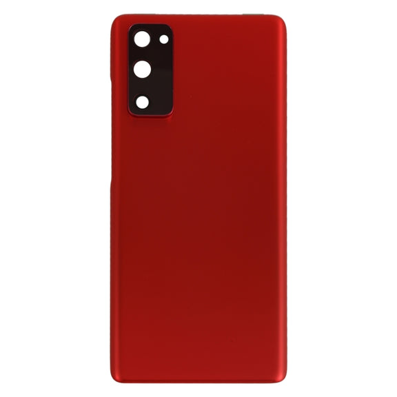 For Samsung Galaxy S20 FE Battery Back Cover with Camera Lens Cover (Red)