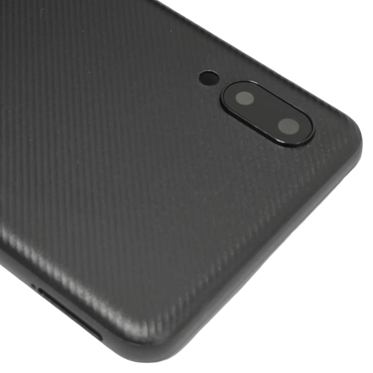 For Samsung Galaxy A02 Battery Back Cover with Camera Lens Cover (Black)